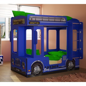 Двухъярусная кровать Автобус Лондон, синий