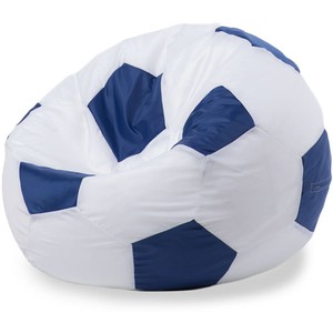 Кресло-мешок «Мяч» L, белый-синий