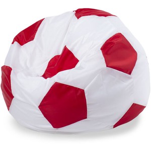 Кресло-мешок «Мяч» XL, белый-красный
