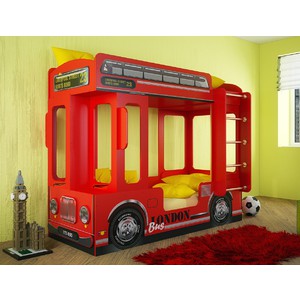 Двухъярусная кровать Автобус Лондон, красный