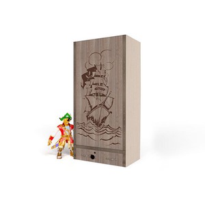 Шкаф 2-х дверный Pirat комбинированный, дуб-ваниль