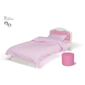 Кровать классика Princess №1, изголовье розовое, 1600x900