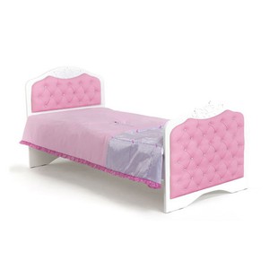 Кровать классика Princess №3, изголовье розовое, 1600x900