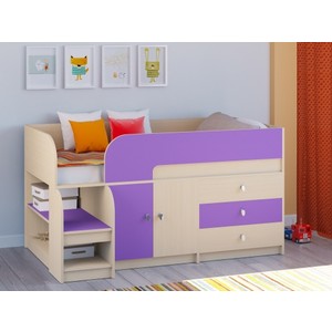 Кровать чердак Астра 9.1 дуб фиолетовый