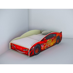 Кровать в виде машины Молния Лайт, красный