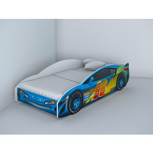 Кровать в виде машины Молния Лайт, синий