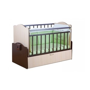 Детская автоматическая кроватка «Укачай-ка» 02 Комбинированная (венге/молочный дуб)
