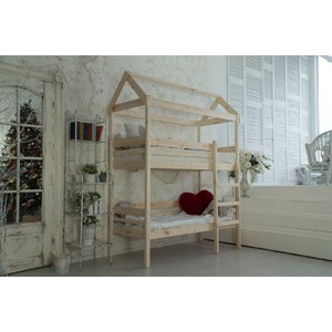 Кровать домик двухъярусная Baby-house 70х160
