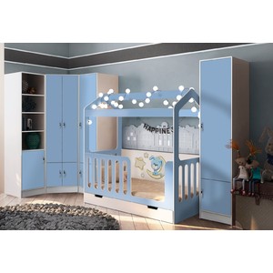 Детская комната  Домик Сказка + мебель, голубой